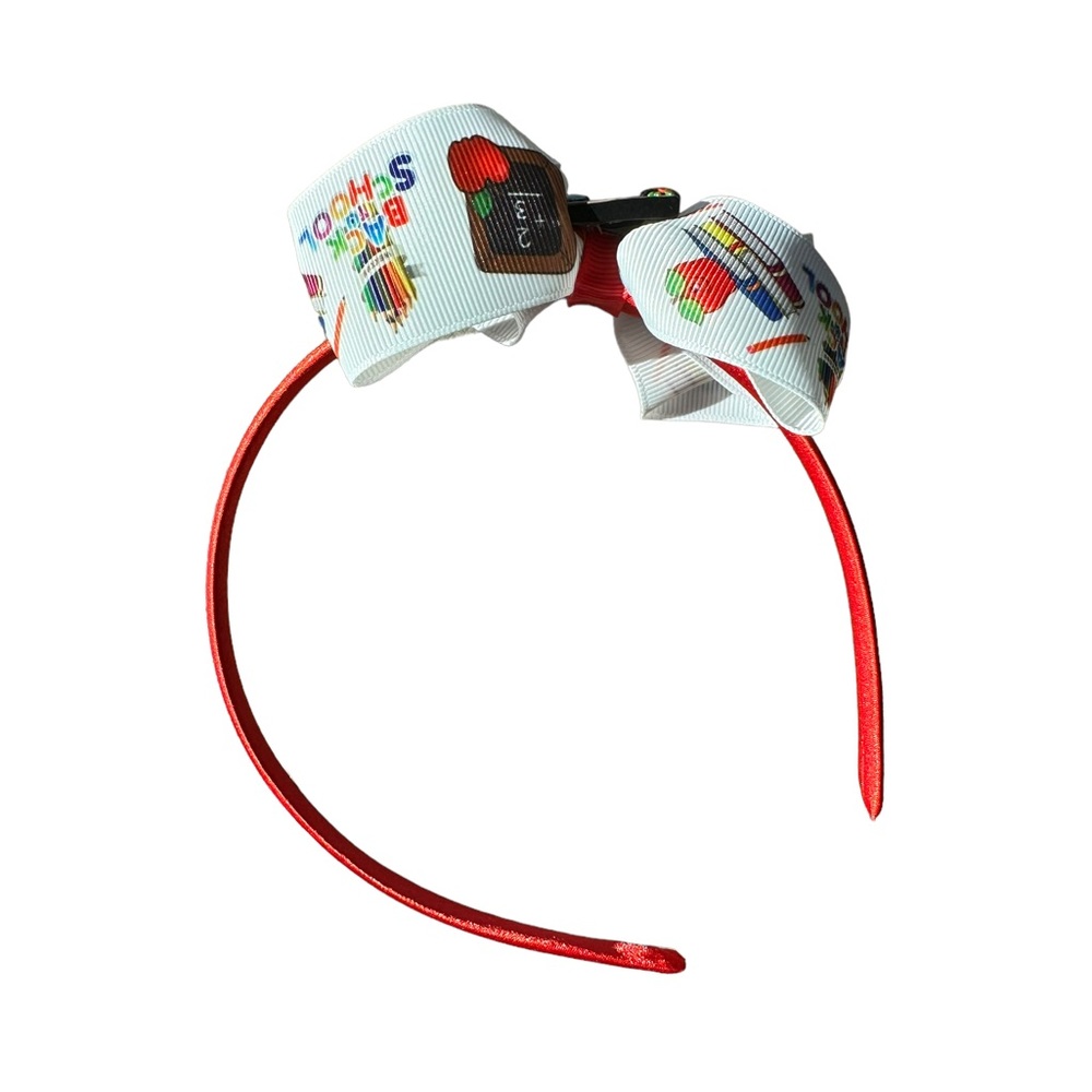 Girls’ Red School Bow Headband
